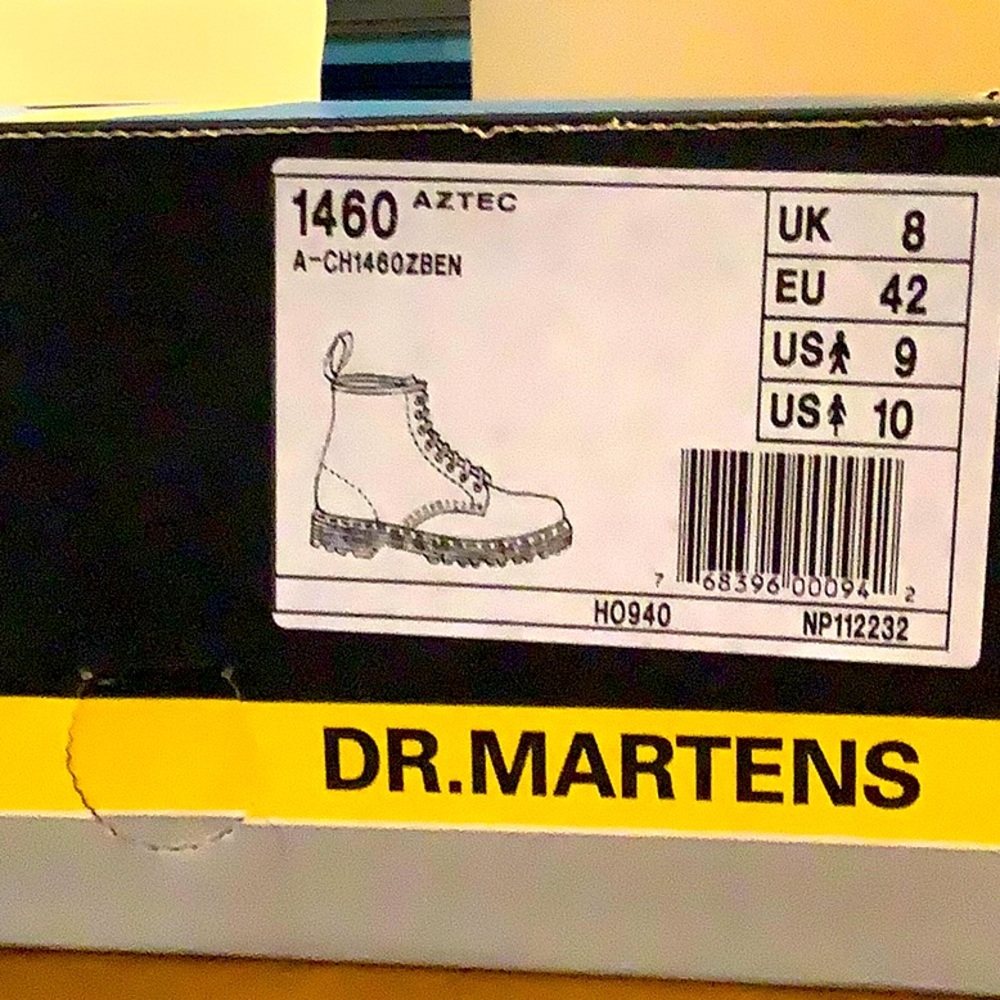Women's leather Dr.Marten work boot.